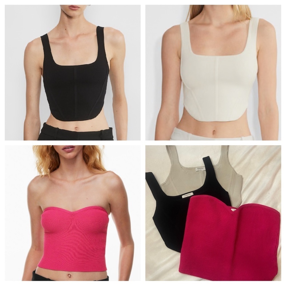 Aritzia Babaton sculpt knot bustier sweetheart Crop Top bundle 1112